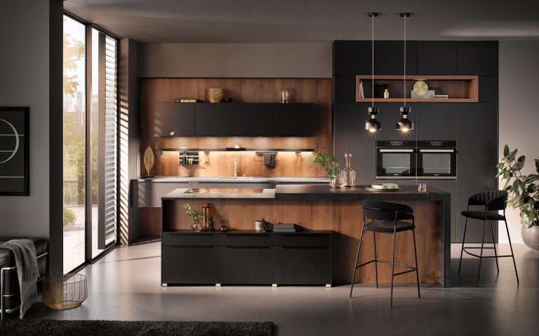 cuisine noir et bois