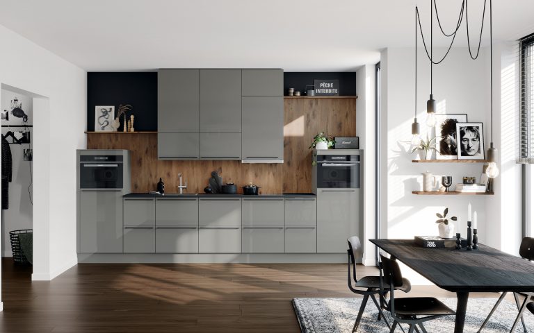 cuisine gris brillant